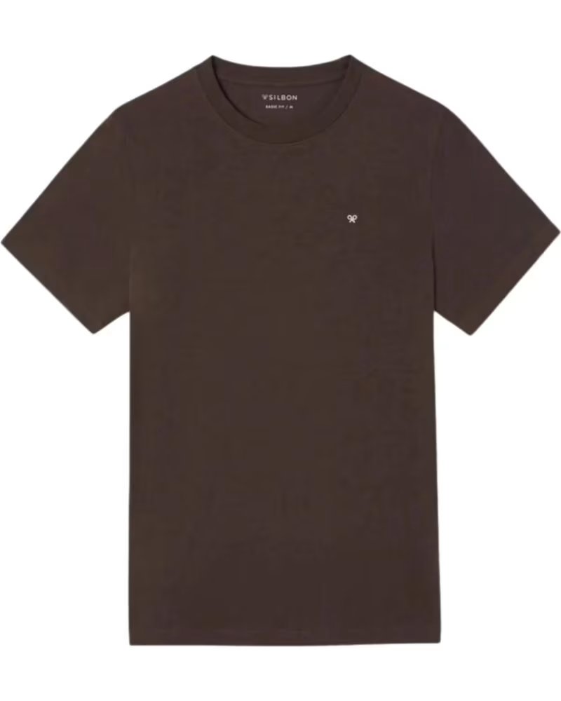 SILBON T-SHIRT MANCHES COURTES HOMME MARRON
