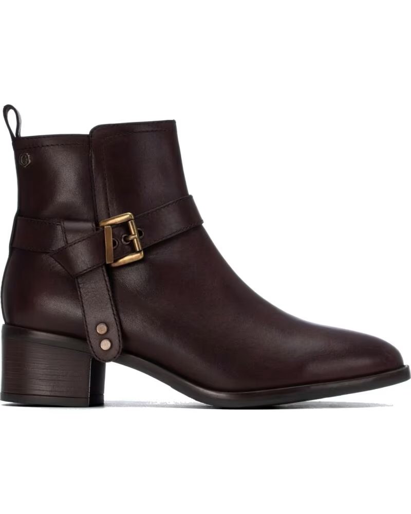 CARMELA 164163 LEDERSTIEFELETTEN MIT SCHNALLE FÜR DAMEN MARRON