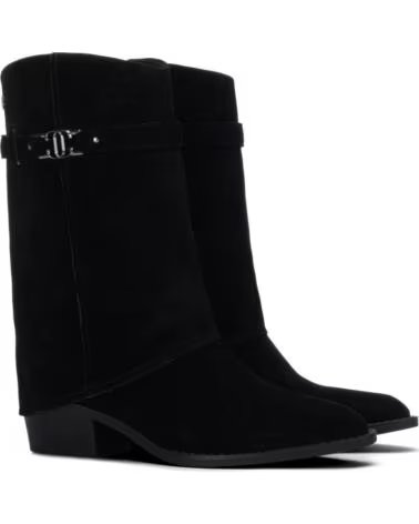 CARMELA 164328 BOTTES HAUTES EN DAIM NEGRO