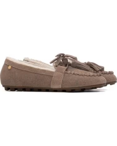 CARMELA 164289 WILDLEDER-MOKASSINS MIT QUASTEN UND INNENFUTTER TAUPE