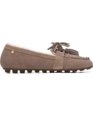 CARMELA 164289 WILDLEDER-MOKASSINS MIT QUASTEN UND INNENFUTTER TAUPE