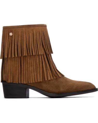 BOTTINES EN CUIR À FRANGES POUR FEMME CARMELA 164395 CAMEL
