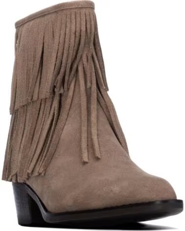 STIVALETTI DONNA CARMELA 164395 IN CAMOSCIO CON FRANGE TORTORA TAUPE