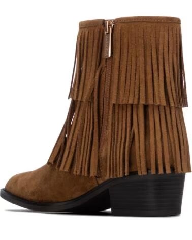 BOTTINES EN CUIR À FRANGES POUR FEMME CARMELA 164395 CAMEL