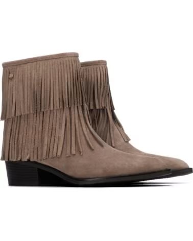 STIVALETTI DONNA CARMELA 164395 IN CAMOSCIO CON FRANGE TORTORA TAUPE