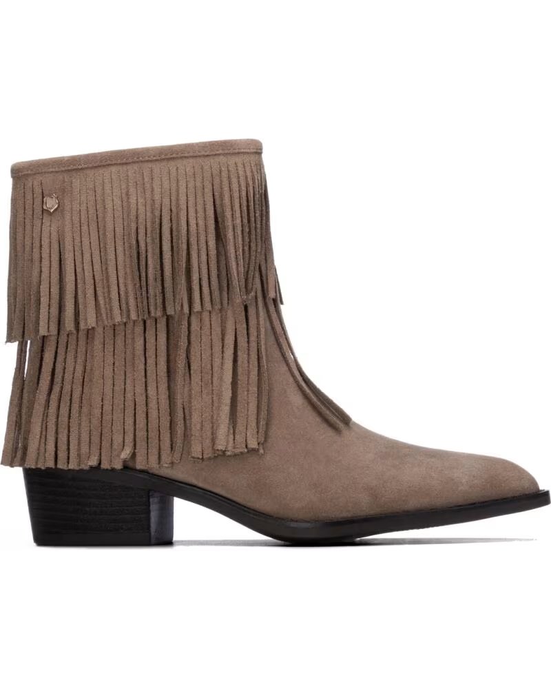 STIVALETTI DONNA CARMELA 164395 IN CAMOSCIO CON FRANGE TORTORA TAUPE