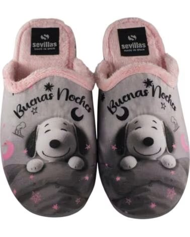 SEVILLAS SNOOPY HAUSSCHUH FÜR DAMEN SV37-2 - GRAU GRIS