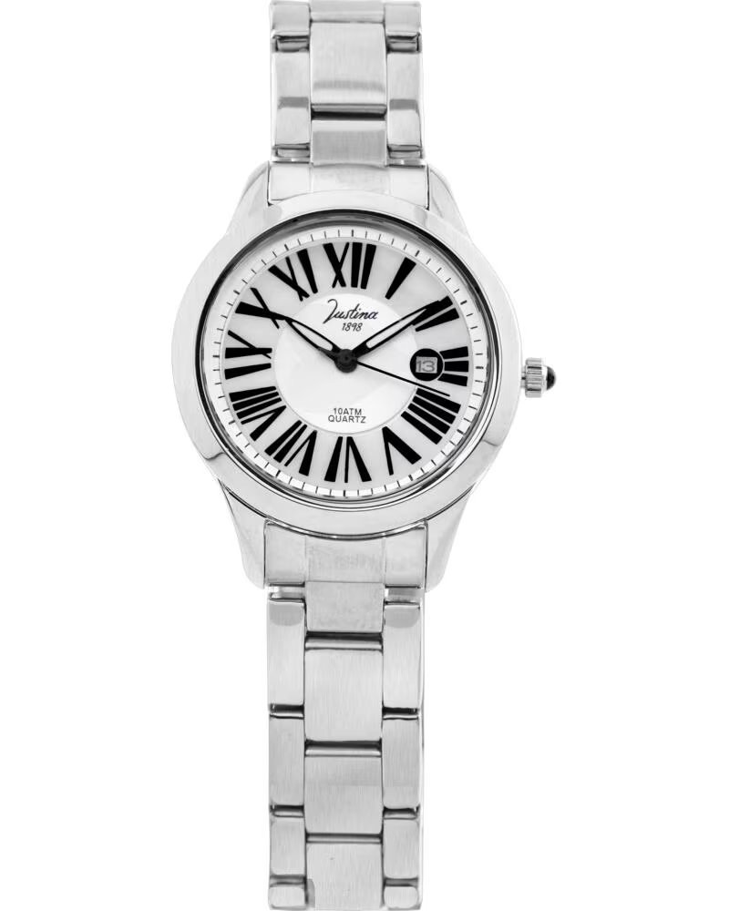 RELÓGIO JUSTINA 21819-2 CINZENTO PRATEADO ANALÓGICO DE QUARTZO PARA MULHER GRIS