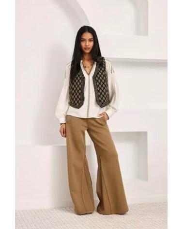 NEKANE NKN PANTALON FLARED TRICOT LX ASTRA CAMEL