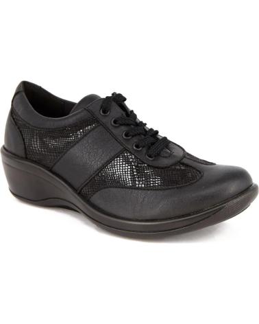 Zapatos de cuña de Mujer ARCOPEDICO L73 PIEL-LICRA NEGRA NEGRO