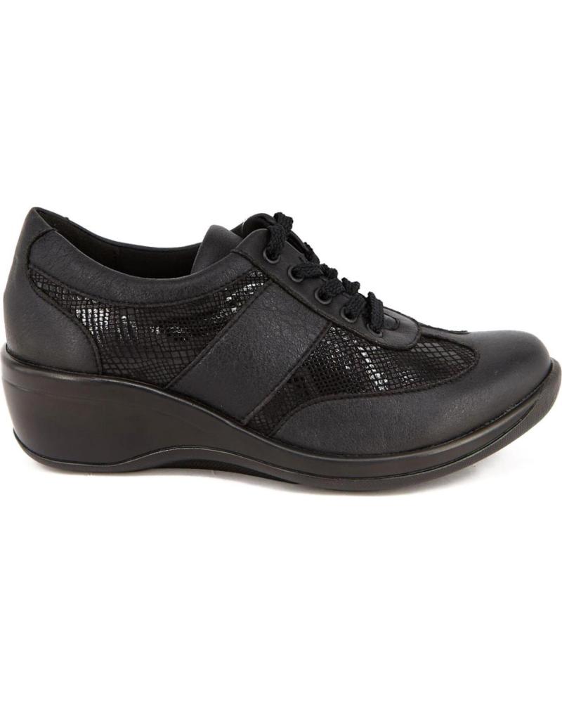 Zapatos de cuña de Mujer ARCOPEDICO L73 PIEL-LICRA NEGRA NEGRO