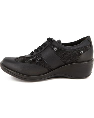 Zapatos de cuña de Mujer ARCOPEDICO L73 PIEL-LICRA NEGRA NEGRO