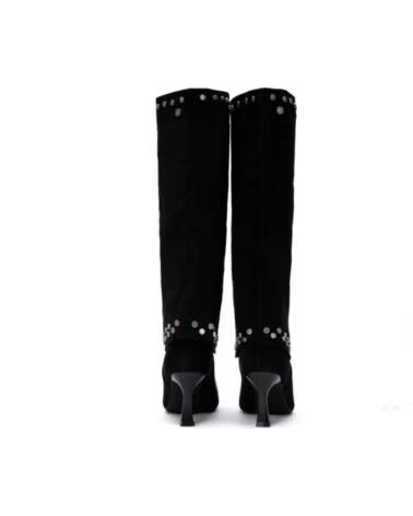 XTI STIVALE ALTO DA DONNA 146396 CON BORCHIE NEGRO