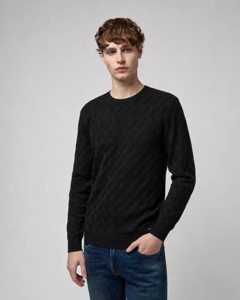 GIANNI LUPO SCHWARZER PULLOVER NEGRO