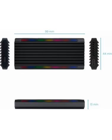 TOOQ Caja Externa SSD M 2 NGFF-NVMe USB-C Negro
