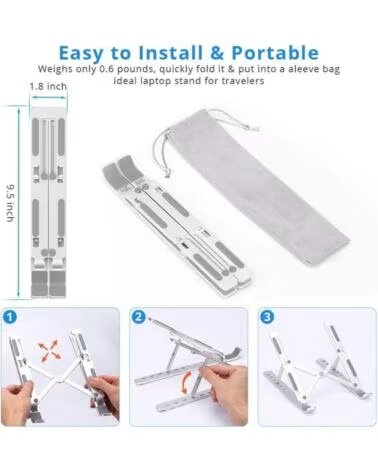 EWENT Soporte de mesa plegable de viaje ew1266 para ordenador portatil 10 - 15 6 pulgadas aleacion de aluminio