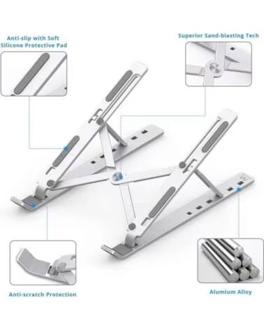 EWENT Soporte de mesa plegable de viaje ew1266 para ordenador portatil 10 - 15 6 pulgadas aleacion de aluminio