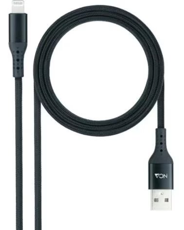 NANO CABLE Nanocable Cable Lightining-USB A-M Negro 1 M