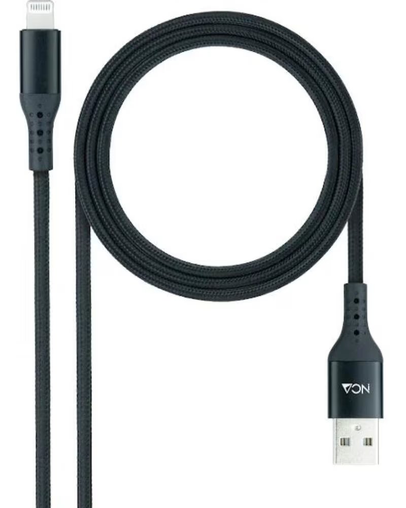 NANO CABLE Nanocable Cable Lightining-USB A-M Negro 1 M
