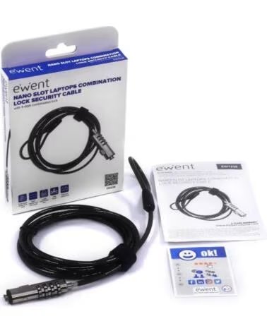 EWENT Cable Seguridad Nano combinacion