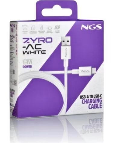 NGS CABLE CARGA RAPIDA USB-A A USB-C 1M BLANCO