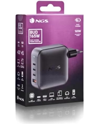 NGS CARGADOR ULTRARAPIDO165W 4 PUERTOS 3USB-C 1 US