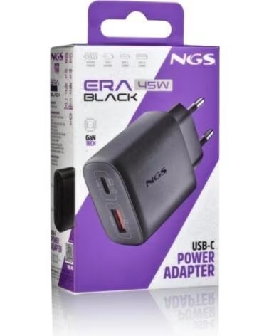 NGS CARGADOR GAN ULTRARAPIDO 45W USB-C USB-A