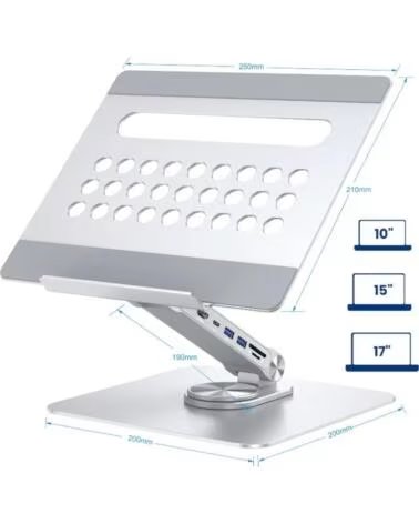 EWENT Soporte Giro 360º y DockingStation 7 en 1