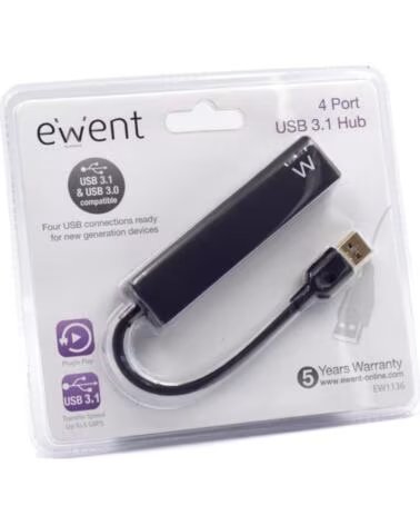 EWENT EW1136 Hub 4 Puertos USB 3 0