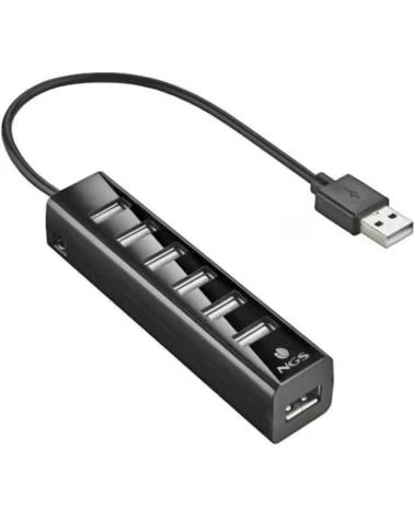 NGS Hub 7 puertos usb 2 0 tiny negro plug play - 480mbps