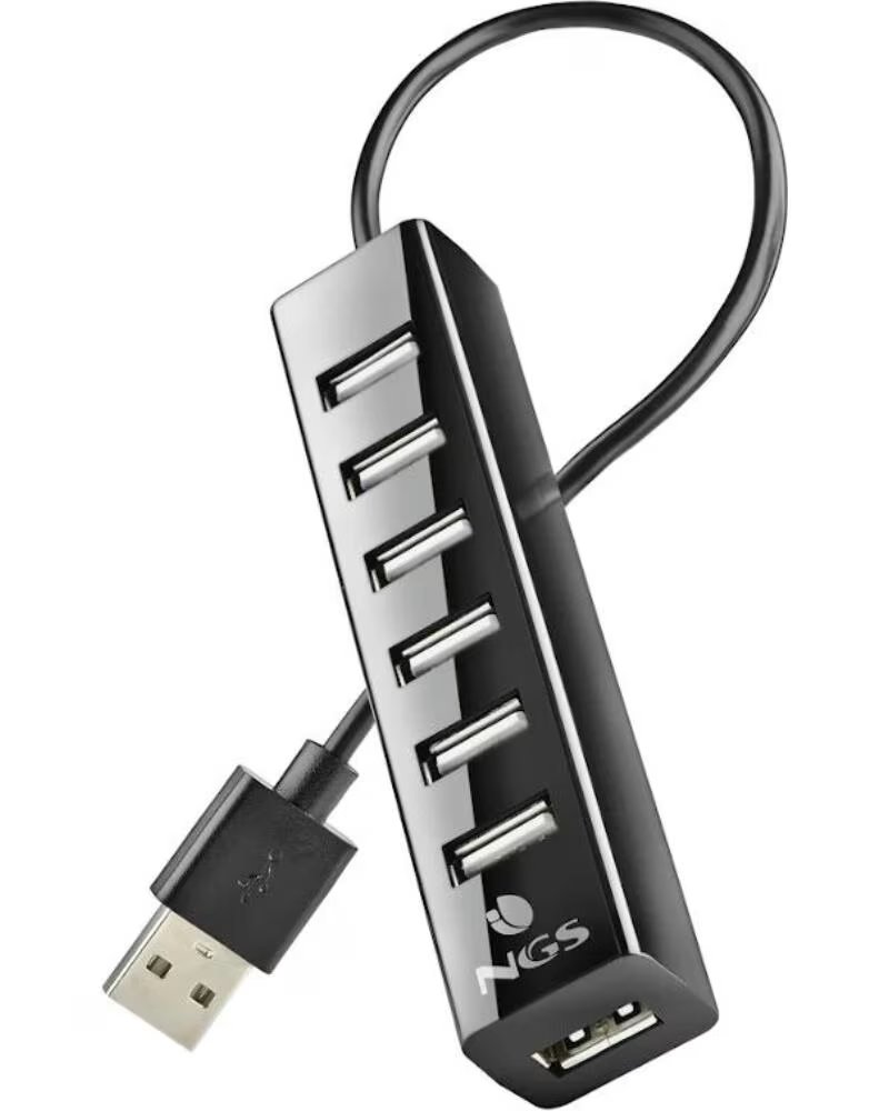 NGS Hub 7 puertos usb 2 0 tiny negro plug play - 480mbps