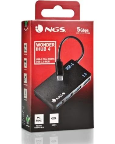 NGS Wonder 4 Hub 4 puertos usb-c