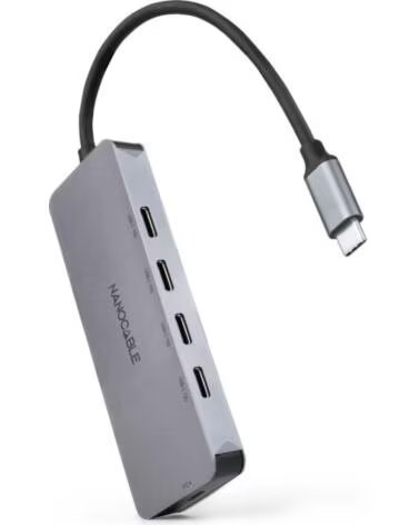 NANO CABLE Nanocable HUB USB-C-M a 4xUSB-C-H USB-C PD 100W