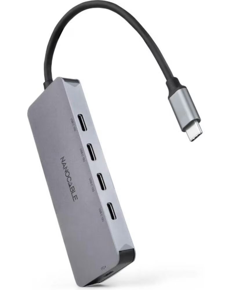 NANO CABLE Nanocable HUB USB-C-M a 4xUSB-C-H USB-C PD 100W