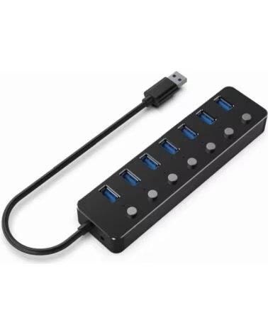 GEMBIRD HUB USB 3 2 Gen 1 de 7p c- interruptores