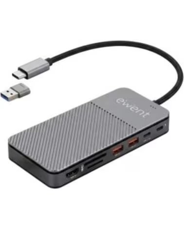 EWENT EW1156 8en1 Estacion acopl USB-C Caja SSD
