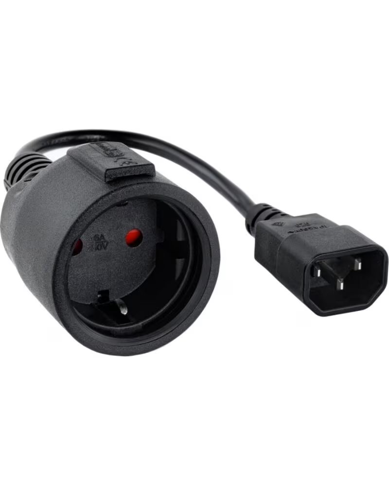 NANO CABLE Nanocable Cable Adaptador C14-M a CEE7-H 25cm