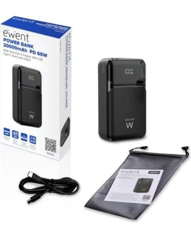 EWENT POWERBANK 65W 20000mAh CARGA RAPIDA