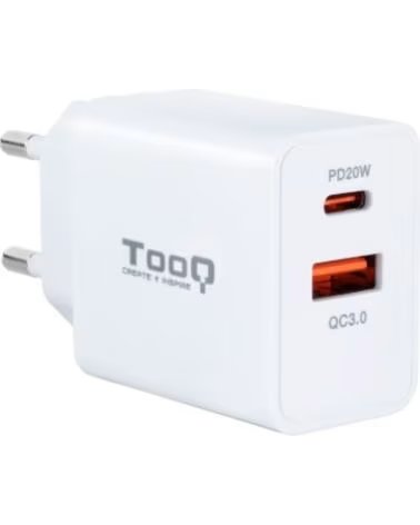 TOOQ Cargador de pared doble USB-C PD USB A