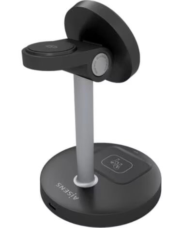 AISENS Cargador Inalambrico USBC 15W 3 en 1 Negro