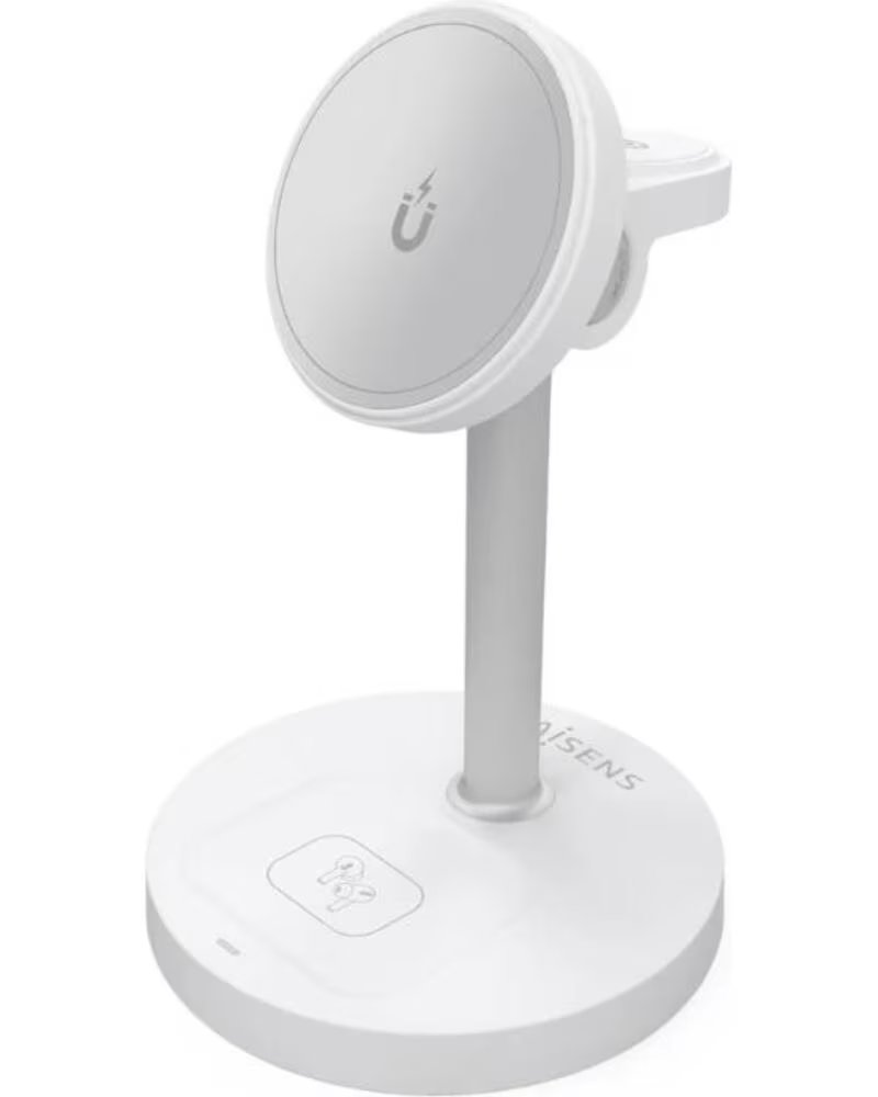 AISENS Cargador Inalambrico USBC 15W 3 en 1 Blanco