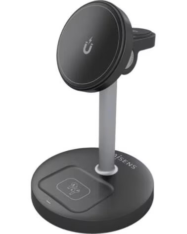 AISENS Cargador Inalambrico USBC 15W 3 en 1 Negro