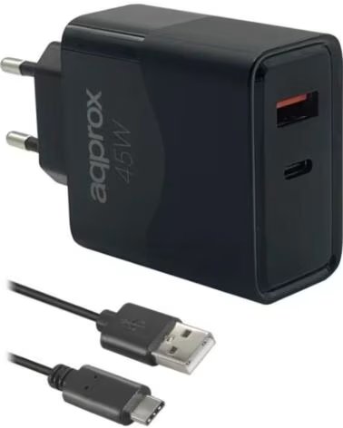 APPROX CARGADOR 45W QC 1 X USB A 1 X USB CCABLE