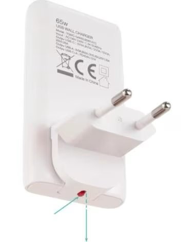 TOOQ Cargador pared GAN USB-C-PD USB-A-QC 65W