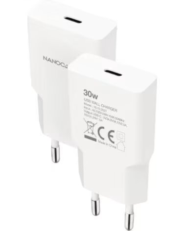NANO CABLE Nanocable Cargador USB-C-PD 30W Blanco