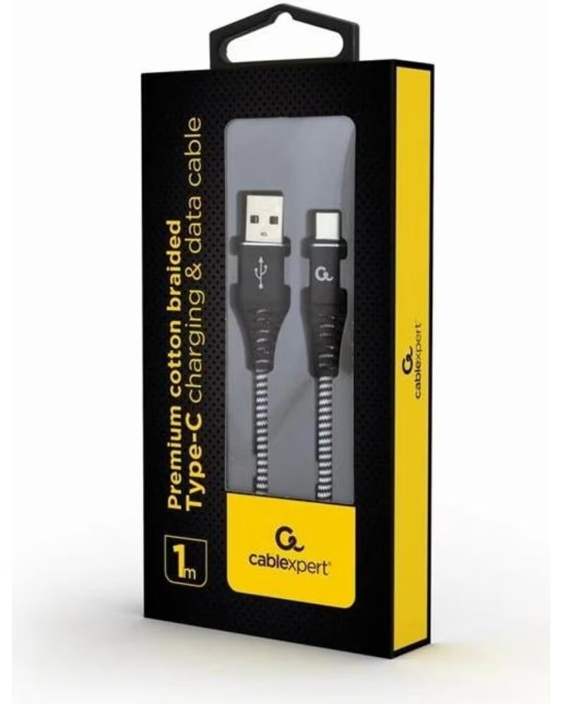 GEMBIRD Cable USB T C trenzado de algodon 1m