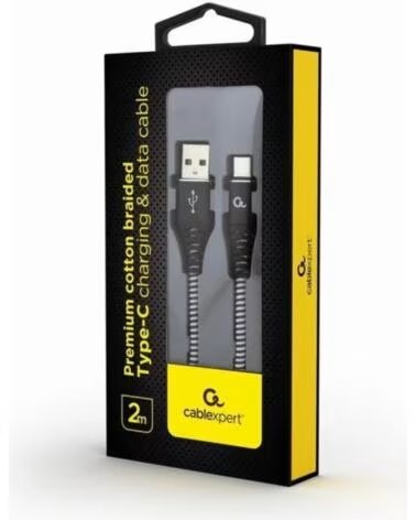 GEMBIRD Cable USB T C trenzado de algodon 2m