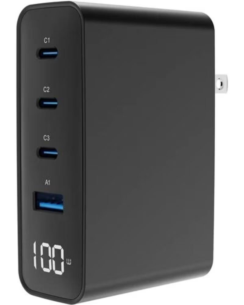 GEMBIRD Cargador rapido 4 USB GaN 100 W LCD