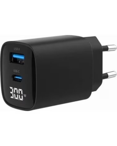 GEMBIRD Cargador rapido USB de 2 puertos 30 W LCD