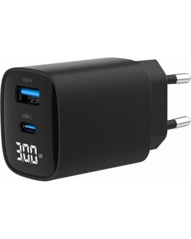 GEMBIRD Cargador rapido USB de 2 puertos 30 W LCD